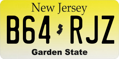 NJ license plate B64RJZ