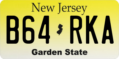 NJ license plate B64RKA