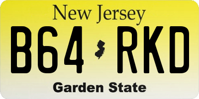 NJ license plate B64RKD