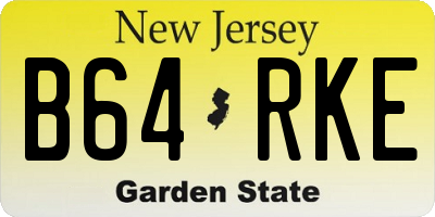 NJ license plate B64RKE