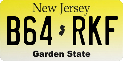 NJ license plate B64RKF
