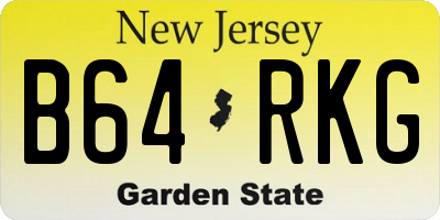 NJ license plate B64RKG
