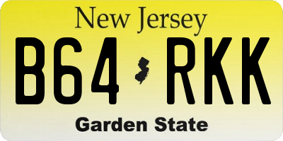 NJ license plate B64RKK