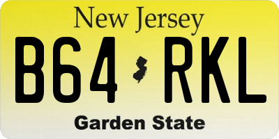 NJ license plate B64RKL