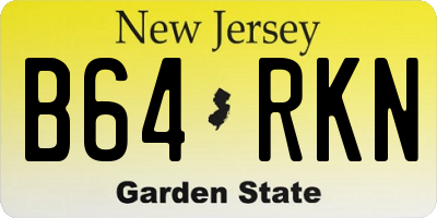 NJ license plate B64RKN