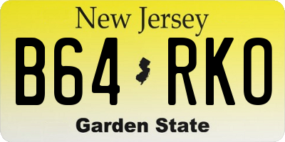 NJ license plate B64RKO