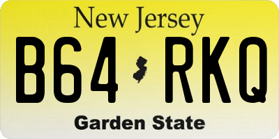 NJ license plate B64RKQ