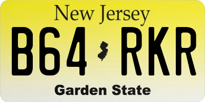 NJ license plate B64RKR