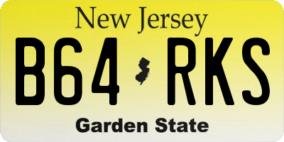 NJ license plate B64RKS