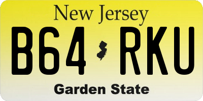 NJ license plate B64RKU