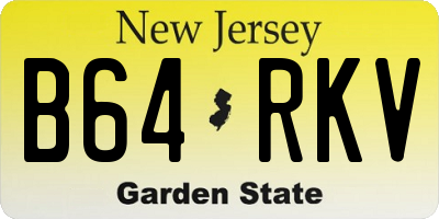 NJ license plate B64RKV