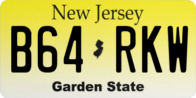 NJ license plate B64RKW