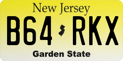 NJ license plate B64RKX