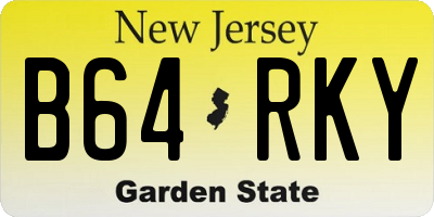 NJ license plate B64RKY