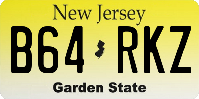 NJ license plate B64RKZ