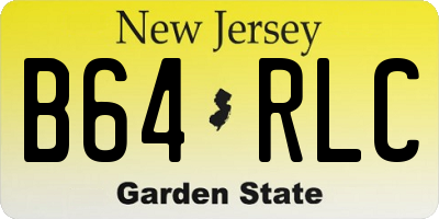 NJ license plate B64RLC