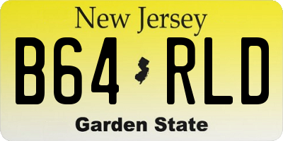 NJ license plate B64RLD