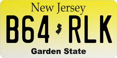NJ license plate B64RLK