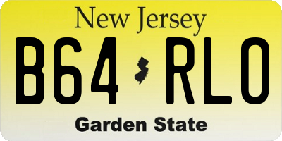 NJ license plate B64RLO