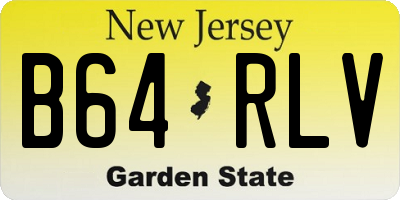 NJ license plate B64RLV