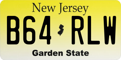 NJ license plate B64RLW