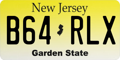 NJ license plate B64RLX