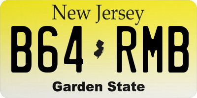 NJ license plate B64RMB