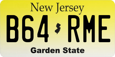 NJ license plate B64RME