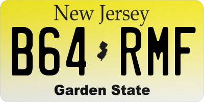 NJ license plate B64RMF