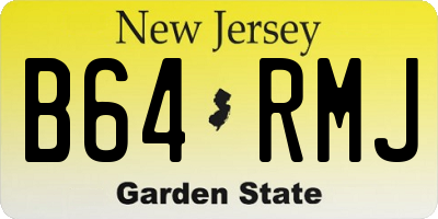 NJ license plate B64RMJ