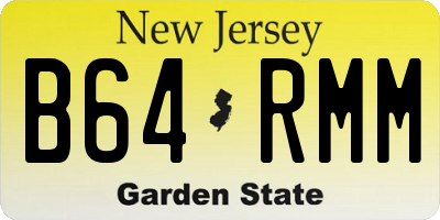 NJ license plate B64RMM