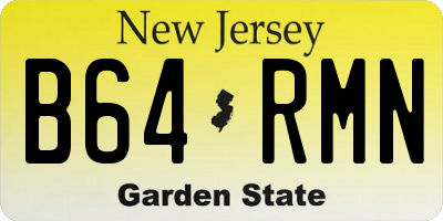 NJ license plate B64RMN