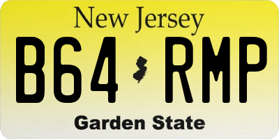 NJ license plate B64RMP