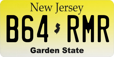 NJ license plate B64RMR