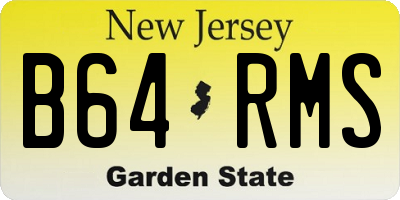 NJ license plate B64RMS