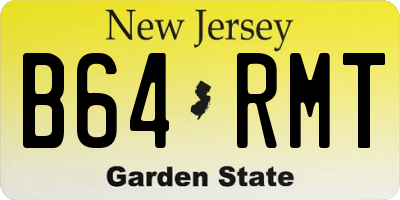 NJ license plate B64RMT