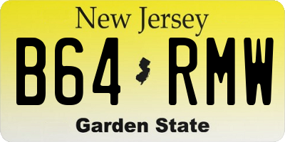 NJ license plate B64RMW