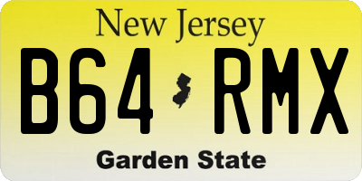 NJ license plate B64RMX