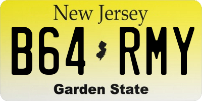 NJ license plate B64RMY
