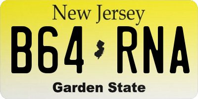 NJ license plate B64RNA