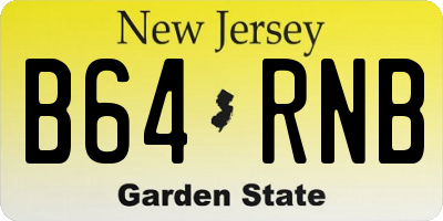 NJ license plate B64RNB
