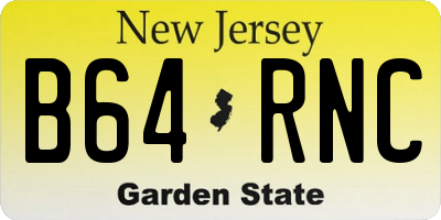 NJ license plate B64RNC