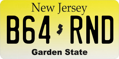 NJ license plate B64RND