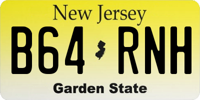 NJ license plate B64RNH