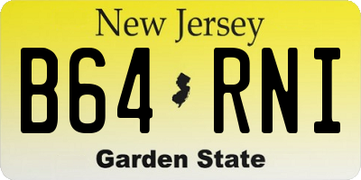 NJ license plate B64RNI