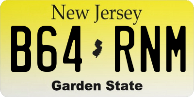 NJ license plate B64RNM