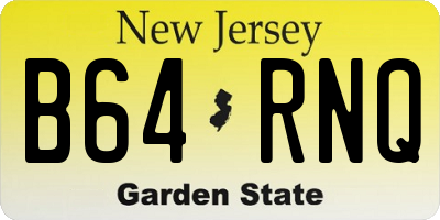 NJ license plate B64RNQ