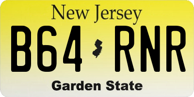 NJ license plate B64RNR