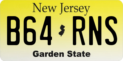 NJ license plate B64RNS