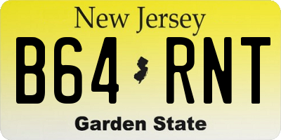 NJ license plate B64RNT